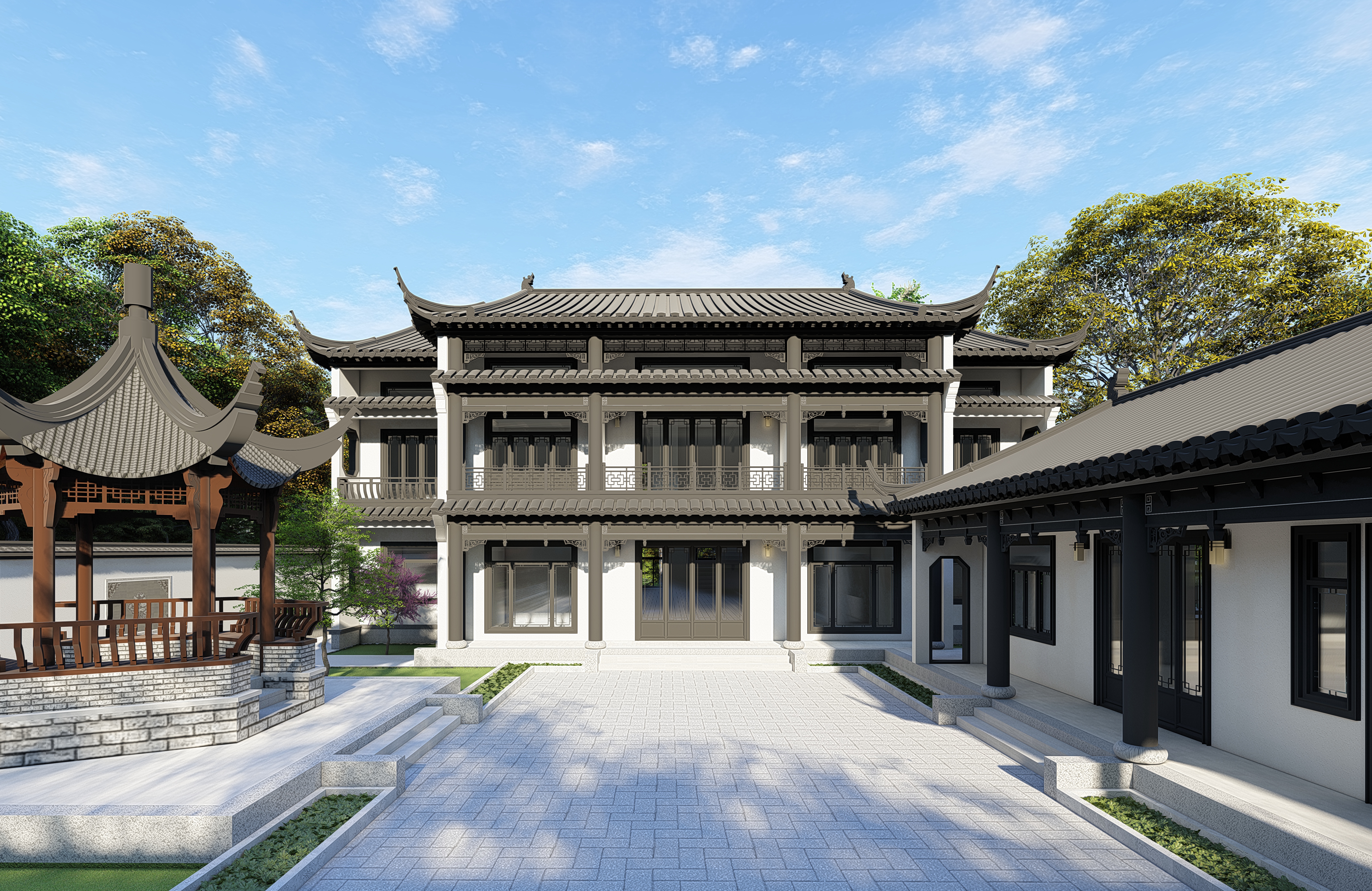 SC042湖南岳阳丰家二层中式三合院