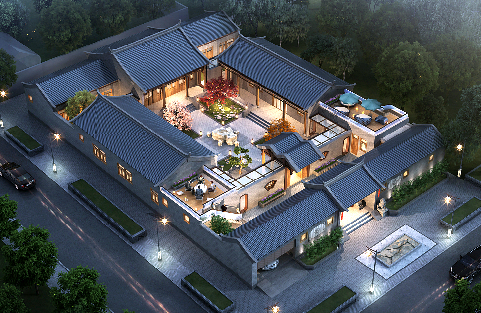 SC108安徽淮北一层中式四合院